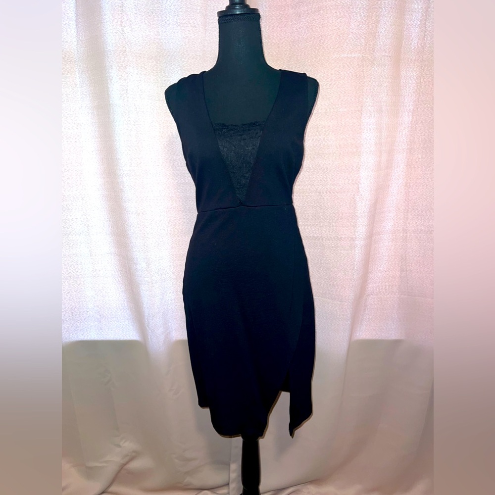 Lulu’s Black Dress with Lace Detail